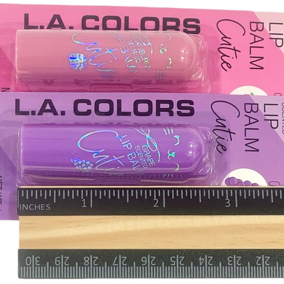 L.A. COLORS Cutie Scented Lip Balm Strawberry & Grape Set of 2 Unopened - Picture 7 of 7